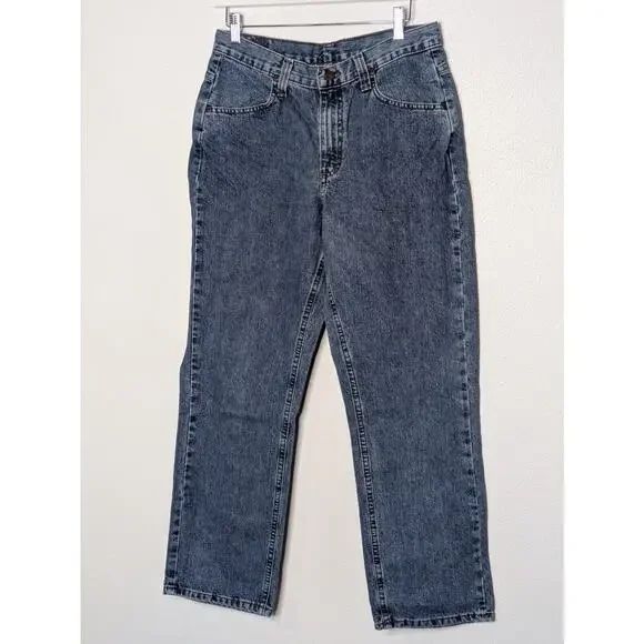 Vintage 90s Lee Riders Blue High Rise Mom Jeans Dark Wash Sz 10P Tapered Leg - Picture 3 of 10